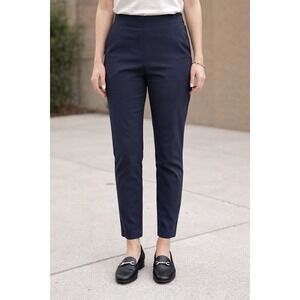 Loft Curvy Skinny High Waist Navy Blue Side Zip Pants Size‎ 4 Career Workwear